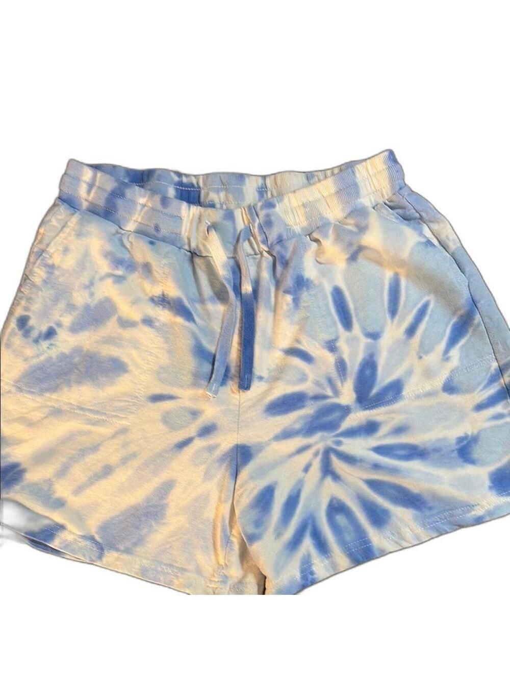 Women's Blue and White tie dye shorts Size MD